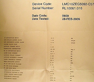 10Gb/s Compact InP MZ Modulator with DWDM Laser, Zero Chirp , with VOA,  Bookham model: LMC10ZEG