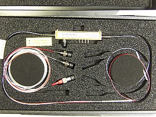 40Gb/s optical amplitude modulator, with tap coupler (development). For 1.55um C band.  With three FC/PC fiber connectors at all fiber ends. SDL/JDS product identity: 100-13002 Alpha Build.