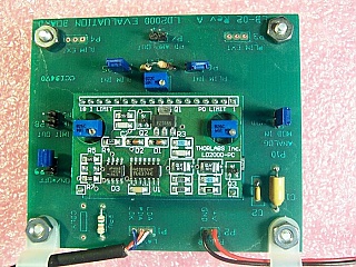 Max 100mA laser diode driver module. With EB-02 evaluation board. Thorlab model: LD2000