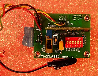 Max 250mA laser diode driver module. With EB1100-PC evaluation board. Thorlab model: LD1100