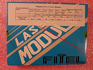 14xxnm 230mW laser module. Fitel model: FOL1404QQM-617-1440. With PMF. Used, 'Sell As Is'