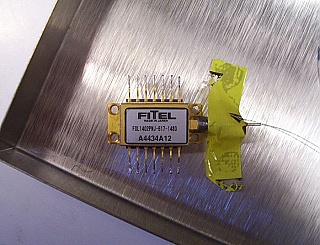 1480nm 200mW laser module. Fitel model: FOL1402PNJ-617-1480.  PMF with FBG