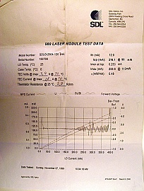 0.98um >120mW kink-free pump laser with FBG stabilizer. JDSU(SDL) product code: SDLO-2564-120-BN.