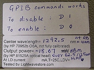 1300nm >-20dBm Broadband LED  Source. With ST optical interface.   Model: HP8154B. OPT. 002 and OPT.011
