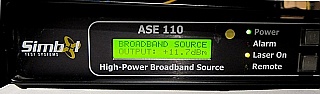 11.7dBm EDFA ASE  ultra-wide C-band and L-band high power light source. Simbol Test model: ASE 110
