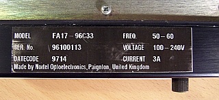 EDFA amplifier. Nortel model: FA17-96C33