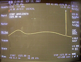 Corning fiber amplifier demonstrator,  >14dBm flat over C-band at 4dBm input. With ILX 200mA laser driver ($650) and 2A Temperature controller ($630) instruments, and EDFA module ($450).