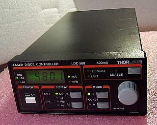 Thorlabs Laser Controller, max drive current 500 mA, model: LDC500