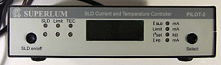 Current Driver & Temperature Controller for SLD. +9 V DC Powered. Superlum model:  PILOT-2.