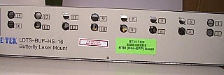 E-tek butterfly 16-channel laser mount fixture,  LDTS-BUF-HS-16-1A-GH. Lasers are not included