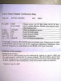 20mW L-band 100GHz DWDM lasers, 1592.95nm to 1605.74nm, laser can sell separately. Acquired from closed Bookham (Nortel laser group).