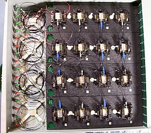 ILX LDM-4616  16-channel laser mount fixture. Including all 16 pairs of cables. Sample B