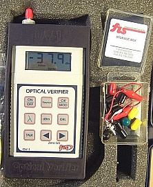 FIS Optical Verifier OV-1. Return loss & insertion loss test set. With 1.3/1.55um lasers and 850/1310/1550nm power meter. PN:9029-0000.