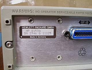 HP 8153A Lightwave Multimeter mainframe