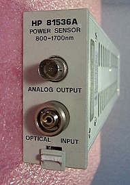 Agilent/HP 81536A power sensor module (Works with HP 8153A Lightwave multimeter mainframe). Agilent calibrated it on April 2, 2012, due on April 2, 2014.