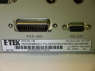 E-Tek FPCR-1B Programmable Polarization Controller Driver, with 1550nm Polarization Controller module: FPCR223144133