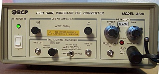 BCP O/E convertor, high gain, Wideband Model:310B-02SR .  With ST optical adapter on front panel.