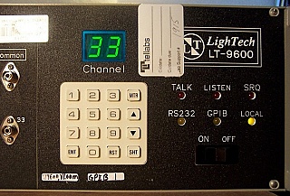 LT-9600 1x33 Fiber optic switch with LED display. LIGHTech P/N:SM-1-32-FC/APC-L-A