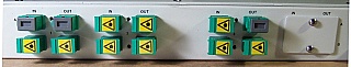 Tripple  2x2 optical latching switch. With 12 SC/APC adapters. Antec P/N: LLOS-RM 253348. Verified working well at 1550nm