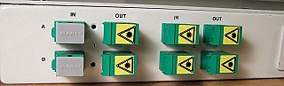 Dual 2x2 optical latching switch. With 8 SC/APC adapters. Antec P/N: 253346 LLOS.  Verified working well at 1550nm