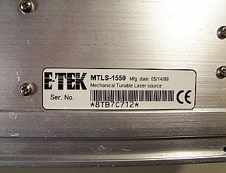 E-Tek MTLS-1550 Stabilized Laser Source 9dBm over 1460-1600nm