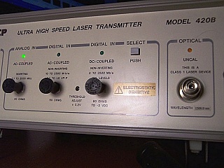 BCP 420B-23ST 1309.0nm 3.0 GHz DFB Laser Transmitter. With FC/PC fiber connector on front panel.