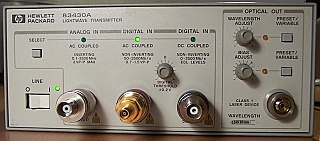 Agilent 83430A 2.5Gb Lightwave transmitter. 1549.8nm, about 1mW DFB laser source.