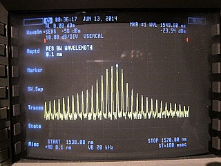 JDS benchtop stabilized 1299.7nm/1549nm laser source, FC/PC adapter,  FP laser with multimode lasing.