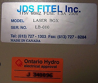 JDS benchtop stabilized 1299.7nm/1549nm laser source, FC/PC adapter,  FP laser with multimode lasing.
