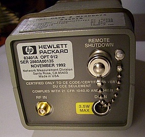 Agilent HP 83401A 1310nm lightwave source. 300KHz-3GHz.  50/125um MM fiber FC/PC connector optical interface