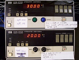HP 8158B Optical Attenuator, 1200-1650nm. HMS-10/HP fiber interface. Only the sample at the last photo below is available.