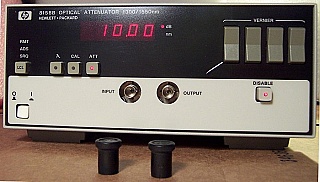HP 8158B Optical Attenuator, 1200-1650nm. HMS-10/HP fiber interface. OPT.002, OPT.011