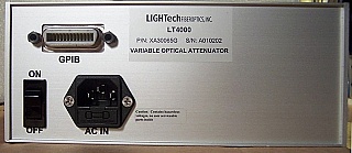 1550nm max-30dB Fiber optic VOA. Lightech P/N: XA300065G. LT-4000 V2.1.6R,