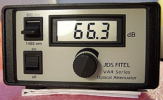 980nm/1480nm Manual Variable attenuator,  with 2 FC/APC connectors. JDS VA4 series.
