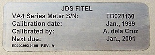 1300nm/1550nm Manual Variable attenuator, with 2 ST optical adapters. JDS VA4 series. JDS P/N: VA4503-SPL